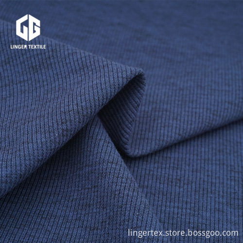 CVC Space Dyed Elastane Rib Fabric For Sleeve